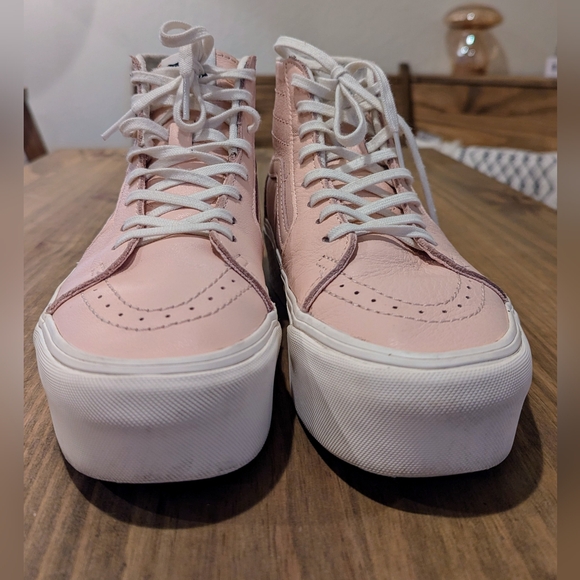 Vans Sk8-Hi Platform Sneaker (Women) Leather Pink Size 8 - Picture 2 of 11